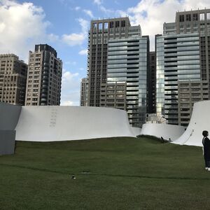 From 2019: view of roof of theater