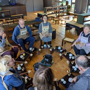It is tricky to ladle hot water into these tiny cups