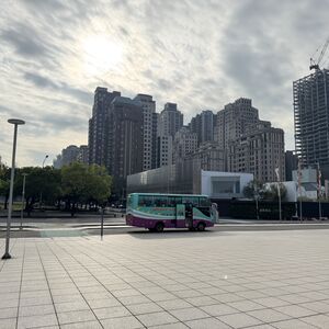 Our bus in front of National Taichung Theater