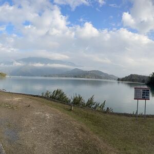 Panorama: we walk our bikes across this section